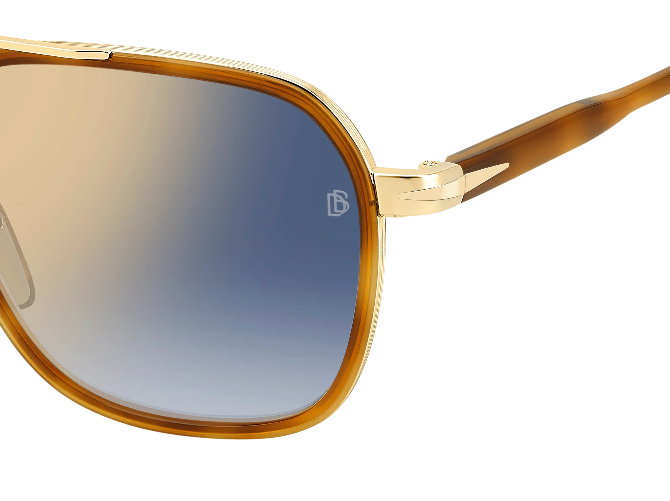 DB 1161/S - Brown Havana Gold - Blue Shaded Gold Mirror - Image 4