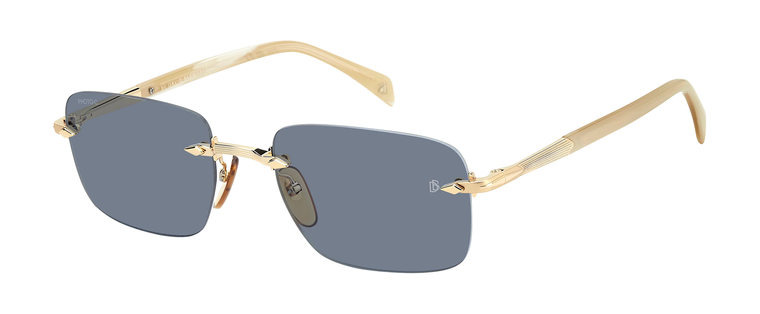 DB 1195/S - Gold Beige Horn - Azure Photocromatic - Image 3