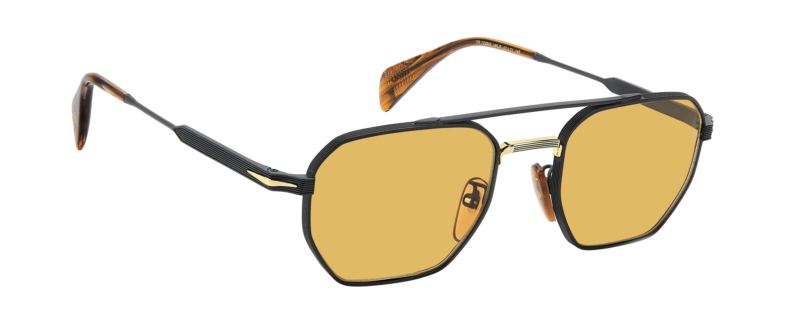 DB 1229/S - Matte Black Gold - Yellow Antireflex - Image 4